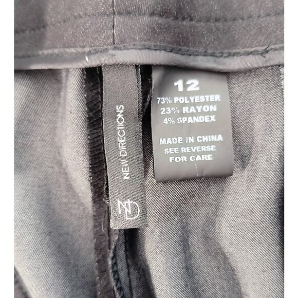 New Direction Dress Slacks Women's Sz 12 Onyx Straight Leg Mid Rise Career Work - Picture 2 of 16